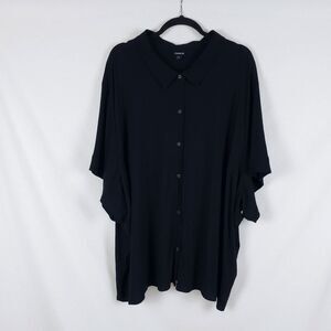 Torrid Womens 6X Rayon Slub Button-Up Short Sleeve Beach Shirt Polished Relaxed